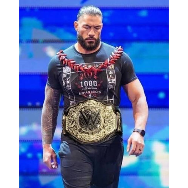 Roman Reigns WWE 1000 Days Champion Tribal Chief T-Shirt Men's Large Black