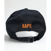 BAPE A Bathing Ape Logo Dad Hat Cap Black Orange Strapback Rare Streetwear