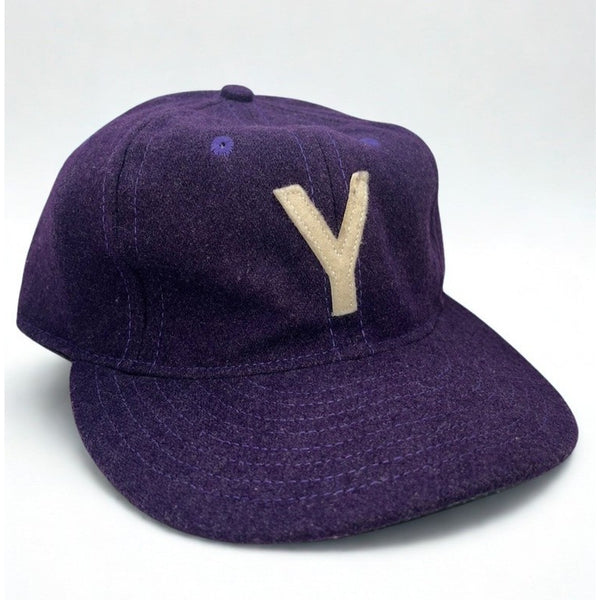 Yale University Ebbets Field Flannels Wool Strapback Hat Cap USA Rare Purple