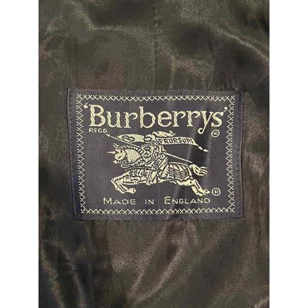 Burberrys London Burella Wool Coat Black 46R Made England Vintage Trench