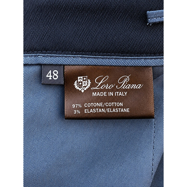 Loro Piana Women’s Cotton Stretch Slim Pants Black Italy Sz 48 US 12 36x26