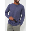 Faherty Cloud Henley Long Sleeve Navy Blue Heather Sz. 2XL NWOT Pima Cotton $98