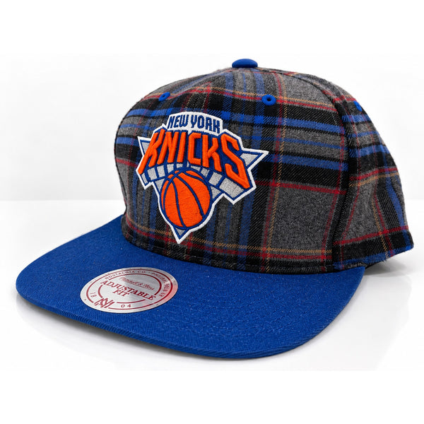 New York Knicks Mitchell & Ness Plaid Snapback Hat Cap NBA Rare Vintage Style