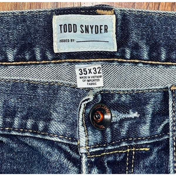 Todd Snyder Slim Fit Jeans Men's 35x32 Stretch 5 Pocket Straight Denim Blue