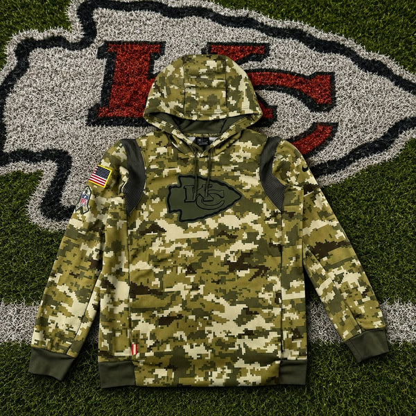 Kansas City Chiefs Nike Salute To Service On Field Hoodie Men's M Camo Dri-FIT