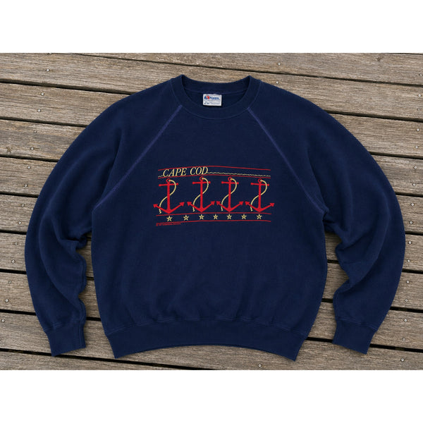 Cape Cod Crewneck Hanes XL USA Made Harborside Graphics Navy Vintage 1987
