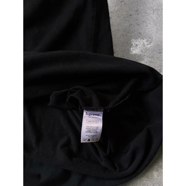 Supreme Oval Top Black T-Shirt Men's XL SS23 Embroidered Logo Made in Portugal