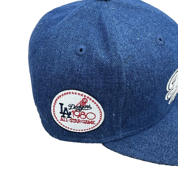 Los Angeles Dodgers Denim 1980 All Star New Era 59FIFTY Hat 7 1/2 MLB Fitted NWT