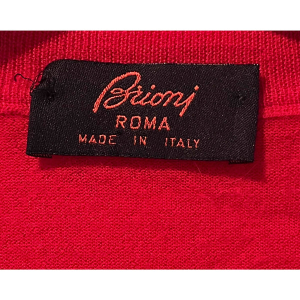 Brioni Roma Red 100% Cashmere Crewneck Sweater Men’s 2XL Made in Italy