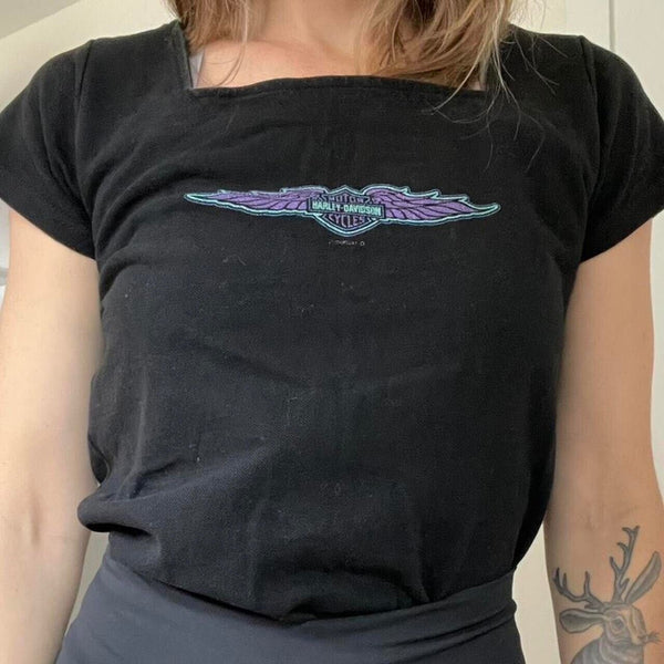 Harley Davidson Long Branch, New Jersey Biker T-Shirt Short Sleeve Womens Sz. S