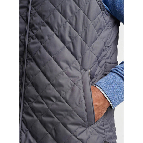 Peter Millar Essex Quilted Vest XL Iron Gray Full Zip Recycled Polyester NWOT
