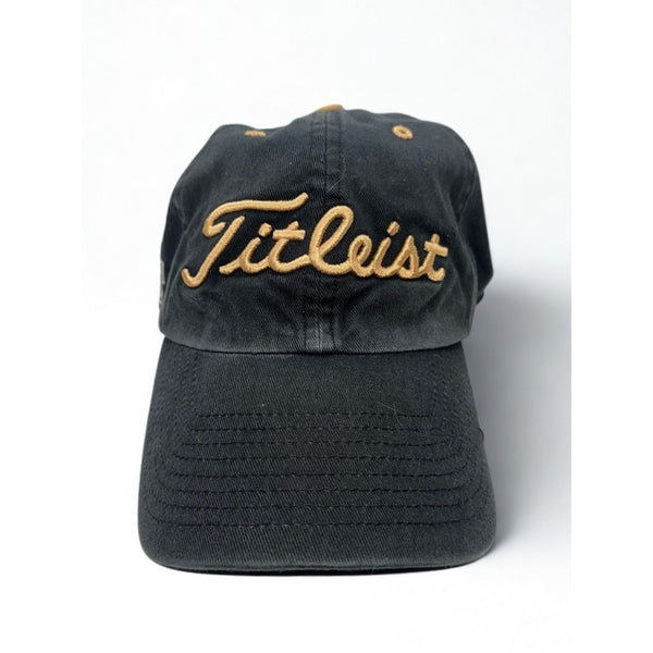 Titleist Wake Forest Hat Black Gold Adjustable Strapback Cap Sunfaded Golf