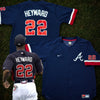 Atlanta Braves Jason Heyward #22 Nike MLB Baseball Jersey Men's L Vintage Navy