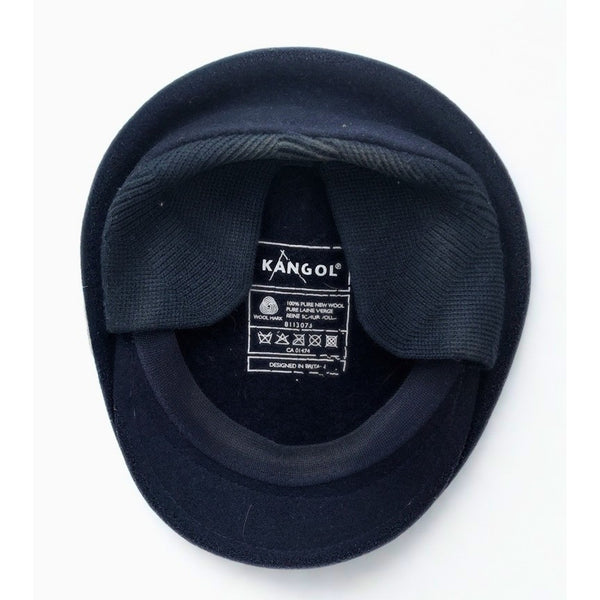 Kangol 504 Wool Earflap Hat Navy XL Classic Flat Felt Cap Mens EUC
