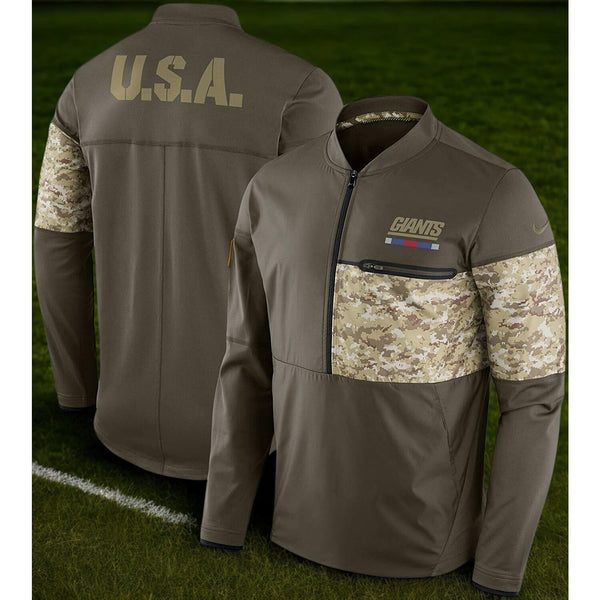 New York Giants Nike Salute to Service 1/2 Zip Pullover Men's M NWT NFL Olive