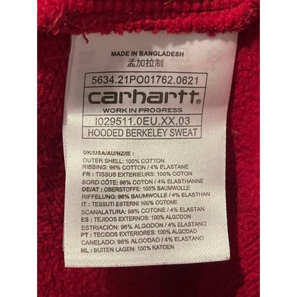 Carhartt WIP Berkeley Hoodie Arrow Red Sweatshirt Mens L Loose Fit EUC