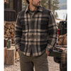 Wallace & Barnes Wool Blend Plaid CPO Shacket Shirt Jacket Mens Small Navy Gray