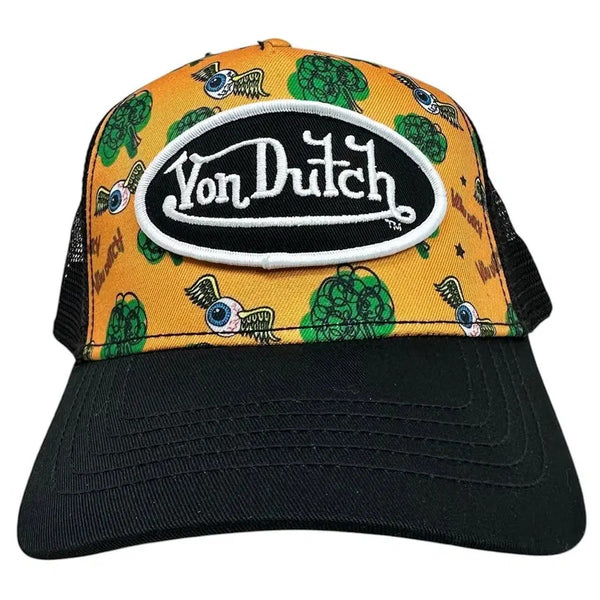 Von Dutch Flying Eyeball Green Trees Mesh Snapback Trucker Hat NWT Rare OSFA