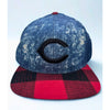 Cincinnati Reds American Needle Cooperstown Denim Plaid Strapback Hat OSFA MLB