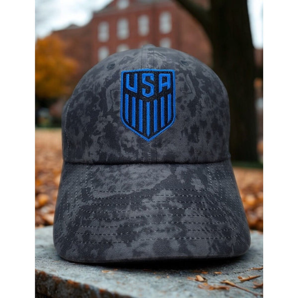 Nike USA USMNT Heritage86 Dri-FIT Adjustable Strapback Hat Black Wave Print Cap