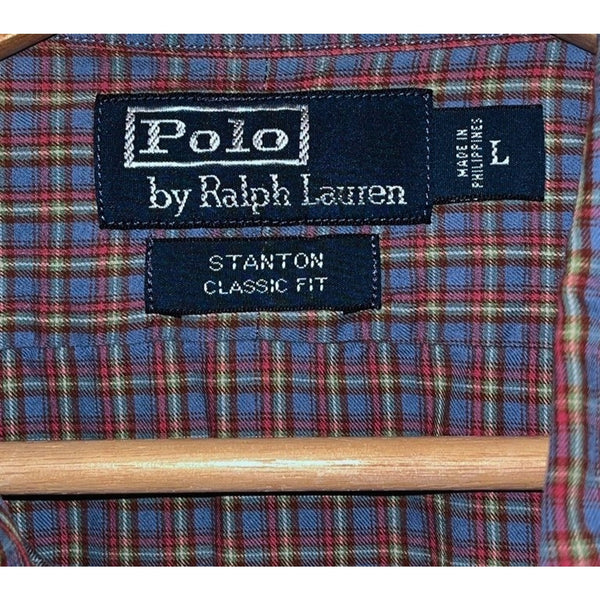 Polo Ralph Lauren Stanton Classic Fit Shirt Mens L Plaid Button Up Cotton