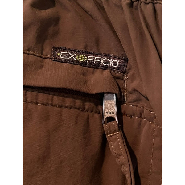 ExOfficio Insect Shield Convertible Hiking Pants Brown Green 40x30 Zip Off EUC