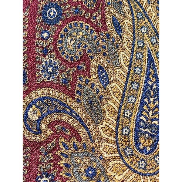 Polo Ralph Lauren Paisley Silk Tie USA Handmade Vintage Burgundy Gold Neckwear