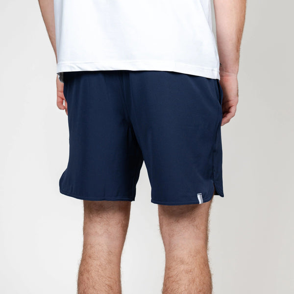Rhoback Grit Gym Shorts 7" Lined Stretch Blue Athletic Large Performance NWOT