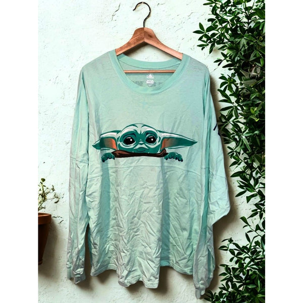Disney Star Wars Mandalorian Grogu Baby Yoda Spirit Jersey Green 2XL XXL