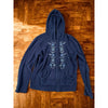 Prana Womens Embroidered Floral Full Zip Hoodie Blue Size L Boho Vintage Y2K