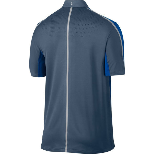 Nike Tiger Woods TW Perforated Panel Polo Blue Gray 585783 Men’s Sz M Golf EUC