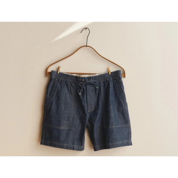 Taylor Stitch Breakwater Shorts XL Washed Indigo Chambray Organic Cotton NWOT