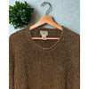 L.L. Bean Organic Cotton Fisherman Sweater XL Roll Neck Waffle Knit Brown