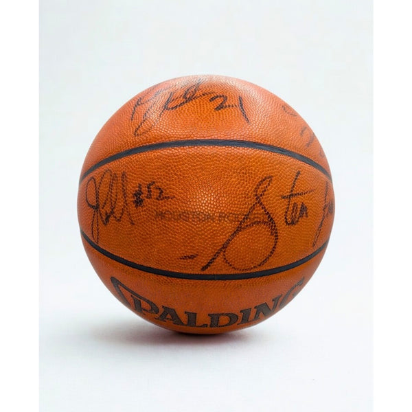 Houston Rockets Team Signed Game Used NBA Basketball 2000–01 Hakeem Final Season
