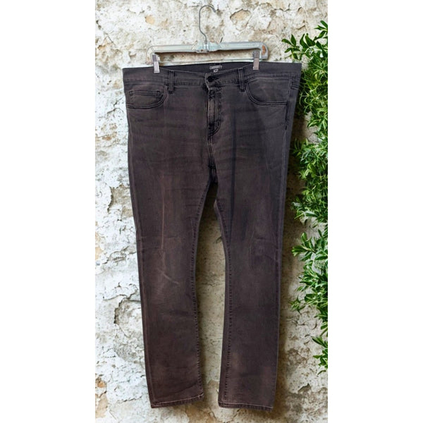 Carhartt WIP Rebel Pants 38x34 Black Washed Denim Jeans Stretch Slim