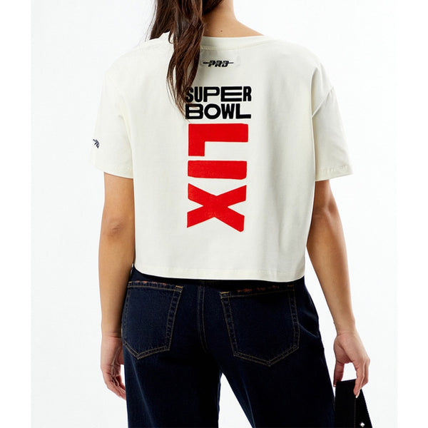 NFL Super Bowl 59 Pro Standard Nola Baby Cropped T-Shirt Sz. L NWT