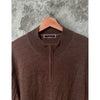 Charles Tyrwhitt Merino Wool 1/4 Zip Sweater Mens XL Brown Extra Fine Pullover