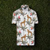 Bad Birdie Golf Polo Shirt Mens Large NWOT Hawaiian Cheetah Parrot Palm Print