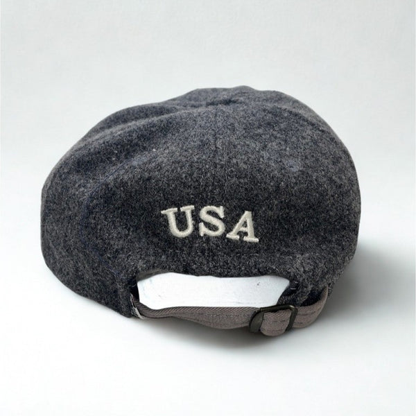 Roots Athletics NYC USA Wool Adjustable Hat Cap Gray Vintage Made In Canada OS
