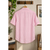 Charles Tyrwhitt Linen Shirt Sz. Large Pink Button Up Slim Fit Short Sleeve NWOT
