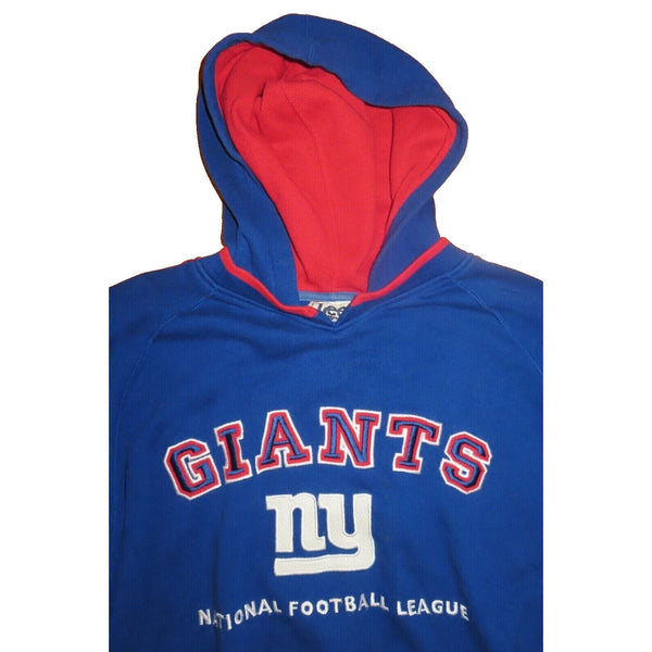 New York Giants Lee Sport Hoodie Sweatshirt Blue Stitched Logo Mens Medium M