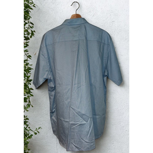 Peter Millar Blue Fan Print Short Sleeve Button Shirt XL NWOT MSRP $155