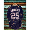 New York Yankees Mark Teixeira Bleach Dye T-Shirt MLB Genuine 3XL Rare Y2K