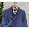 Robert Graham XL Classic Fit Blue Geometric Flip Cuff Button Shirt NWOT Luxury