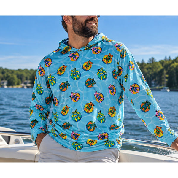 Grateful Dead x Section 119 Floating Bears UPF 50 Hoodie Blue 3XL NWOT