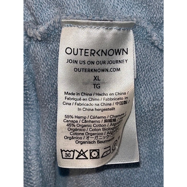 Outerknown Sur Sweatshirt XL Hazy Sea Blue Hemp Organic Cotton French Terry
