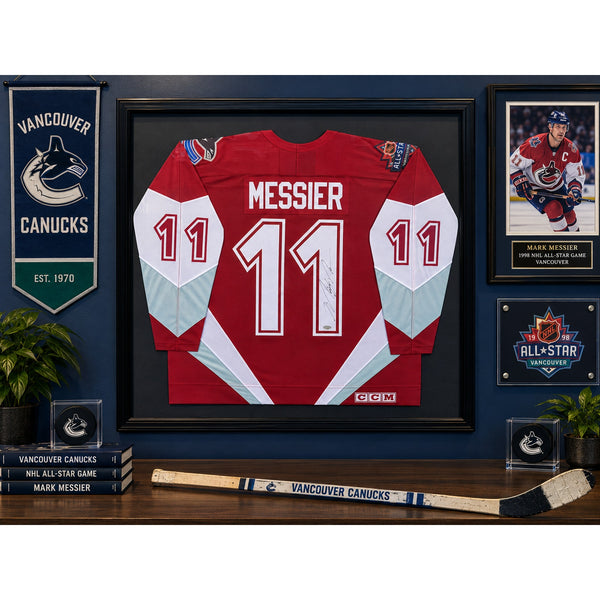 Mark Messier Signed CCM Vancouver Canucks 1998 NHL All-Star Game Jersey Framed