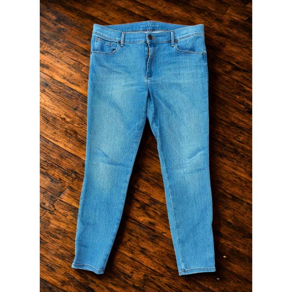Mott & Bow Jane Mid Rise Skinny Jeans Women’s 32x28 Light Blue Stretch Denim