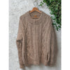 Anncraft Donegal Irish Wool Fisherman Sweater L Full Zip Cable Knit Vintage