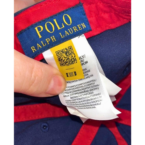Polo Ralph Lauren Polo Bear Baseball Hat Navy Leather Strap Adjustable Rare